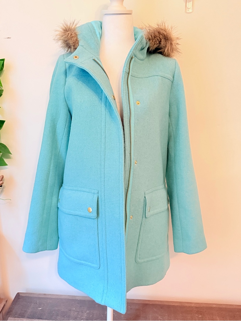J. Crew Tiffany Blue Wool Coat